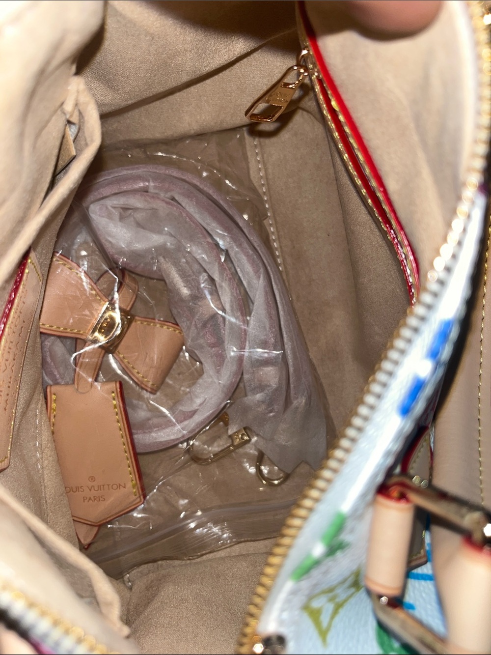 Source Unknown White Multicolor Monogram Satchel NO Matching Wallet - Picture 2 of 3